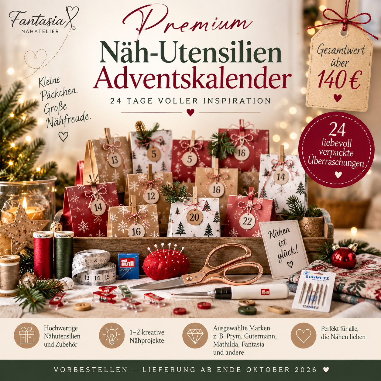 24 Tage Nähfreude Adventskalender 2026